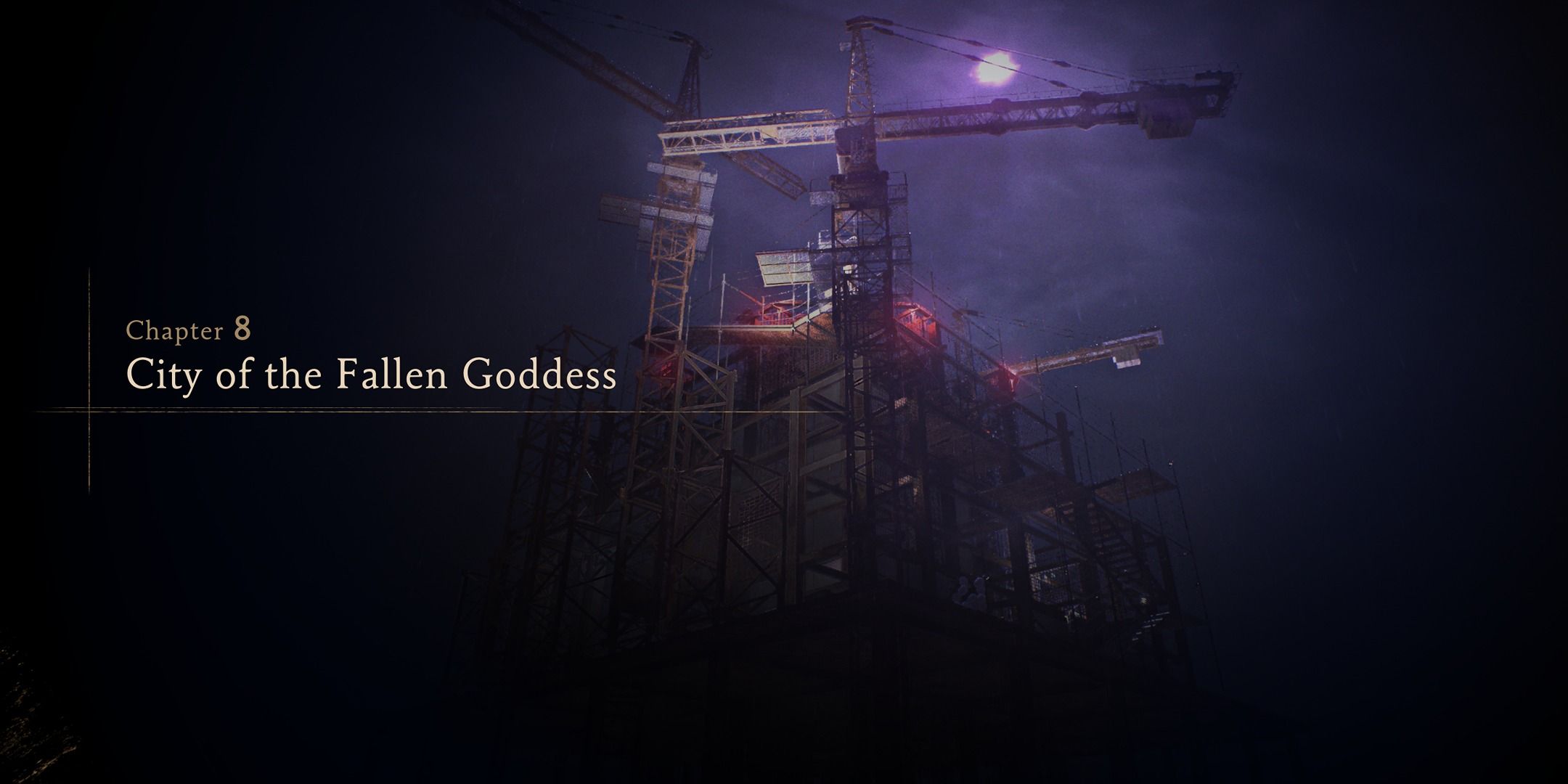 Title Card of Chapter 8, City of the Fallen Goddess in Ninja Gaiden 2 Black.