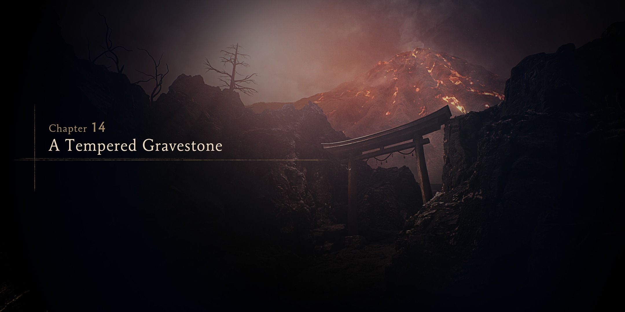 Title card of Chapter 14, Tempered Gravestone in Ninja Gaiden 2 Black.