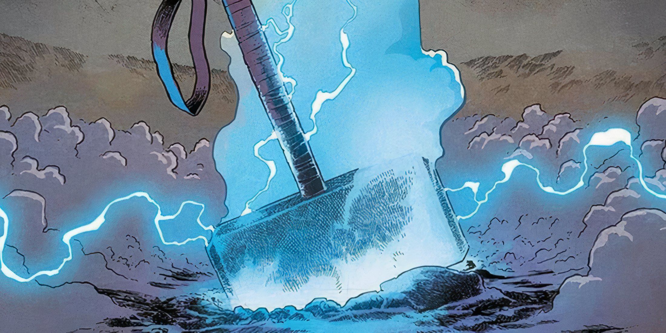 A picture of Mjolnir in Marvel Comics