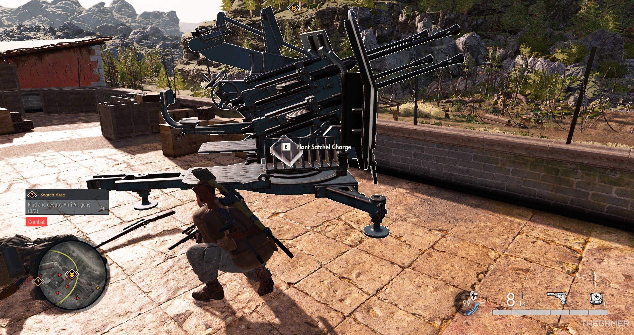 A photo of Sniper Elite: Resistance's satchel charge on a tank.