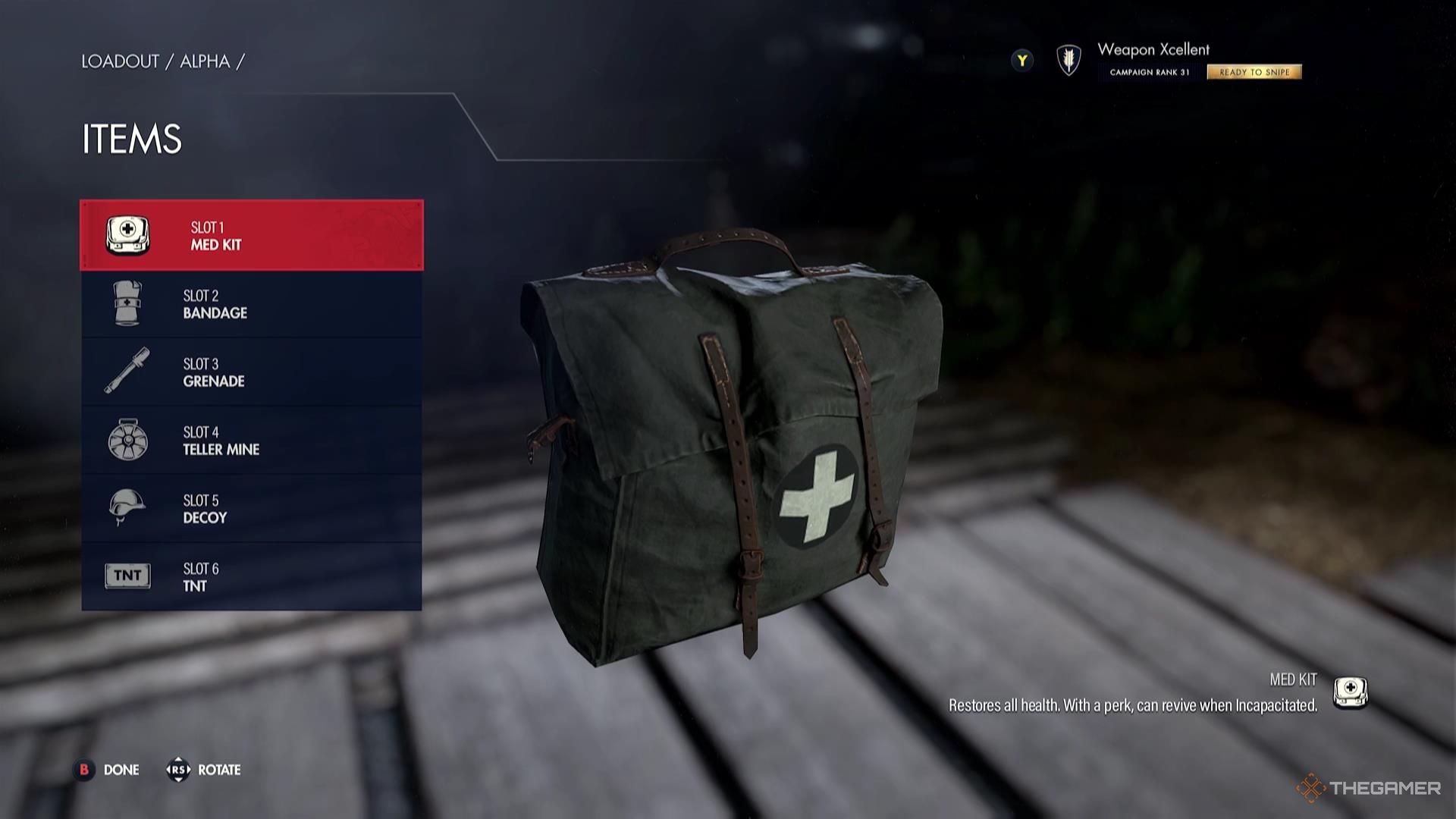 The Med Kit in Sniper Elite Resistance.