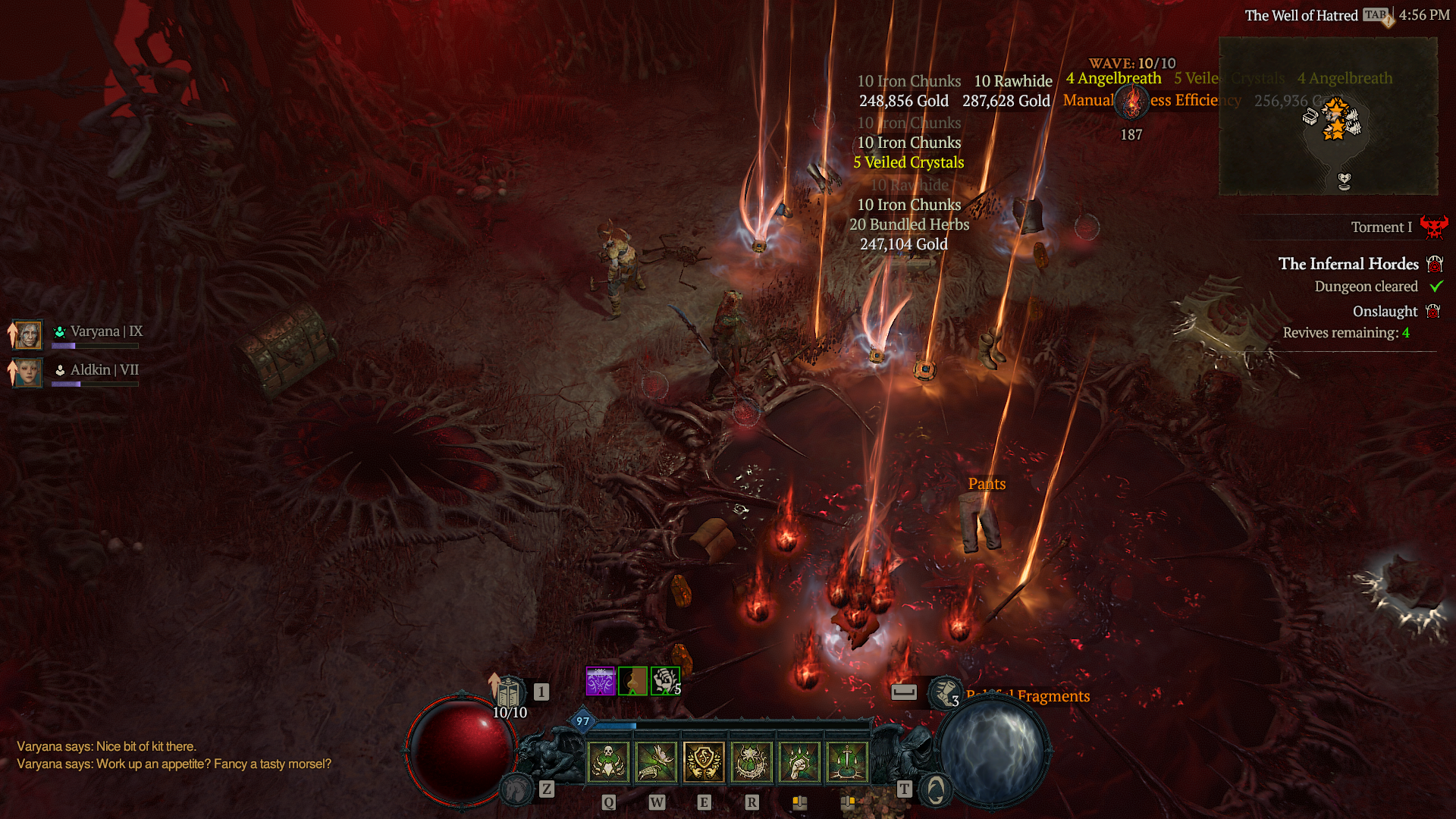 Items from an Infernal Hordes clear in Diablo 4