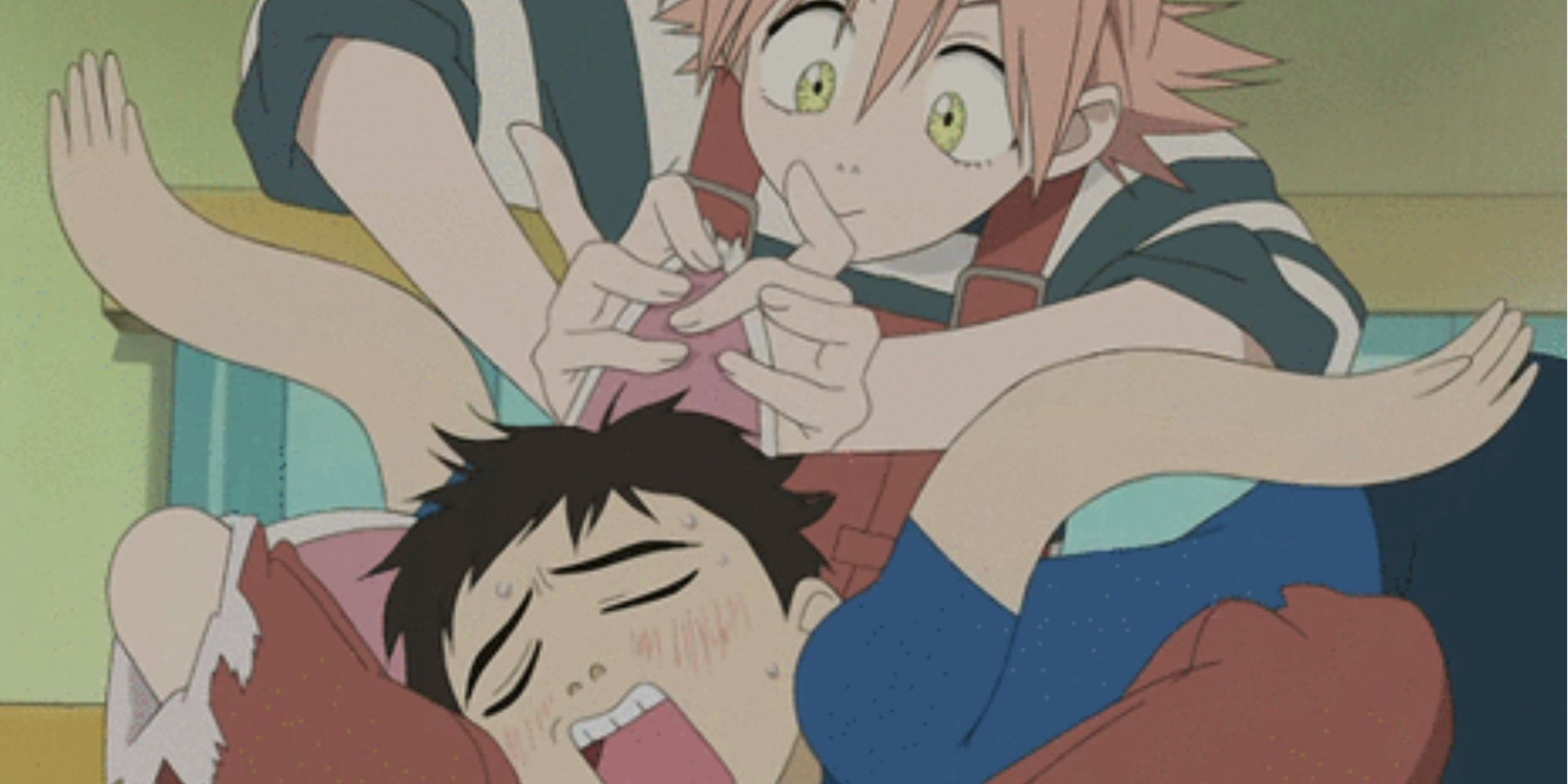 Haruko tickling Naota in FLCL