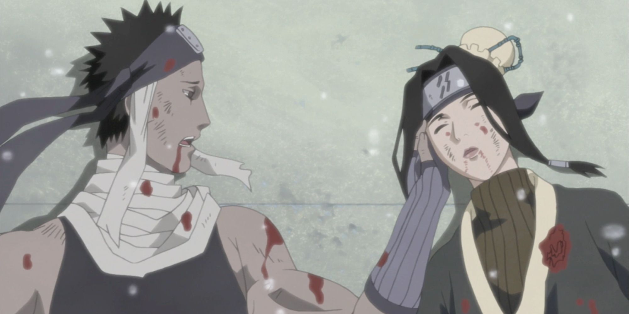 Zabuza and Haku dying side by side in Naruto