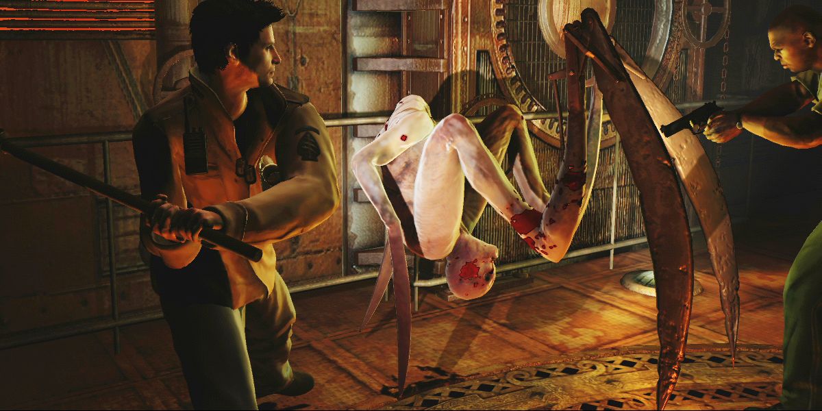 Alex battles a Needler in Silent Hill Homecoming.