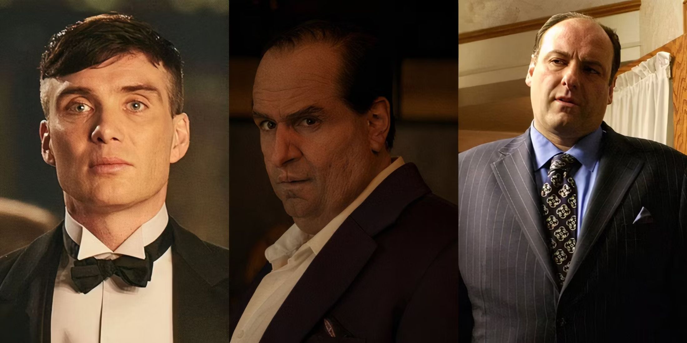 Cillian Murphy as Tommy Shelby, Colin Farrell as The Penguin, and Tony Soprano in The Sopranos (1)-1