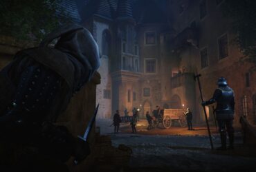 Sneaking behind a guard at night in Kingdom Come: Deliverance 2