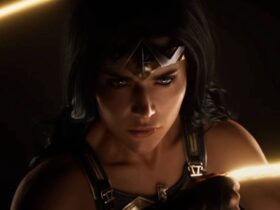 A brightened screenshot from the reveal trailer for the Monolith Productions Wonder Woman game.