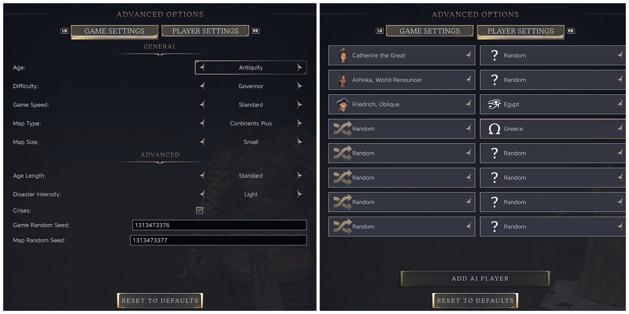 advanced settings civ 7