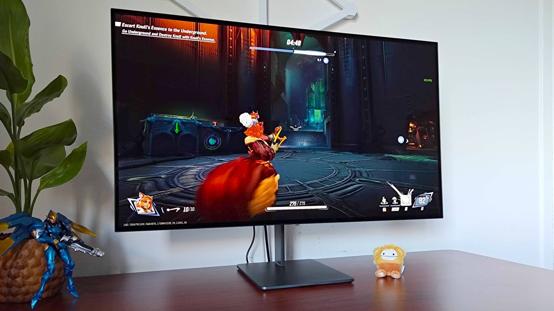 Dough Spectrum Black 32 monitor with Marvel Rivals gameplay on screen featuring Squirrel Girl