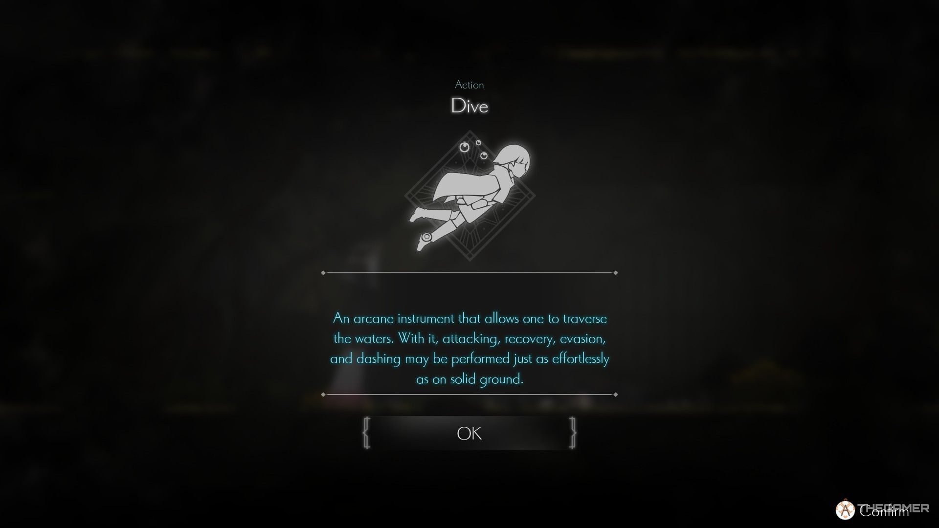 The image shows the description of the Dive ability in Ender Magnolia: Bloom In The Mist.