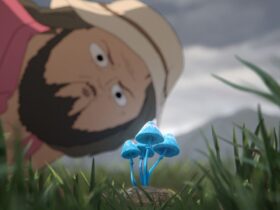 Common Side Effect still of Marshall with blue mushroom in foreground