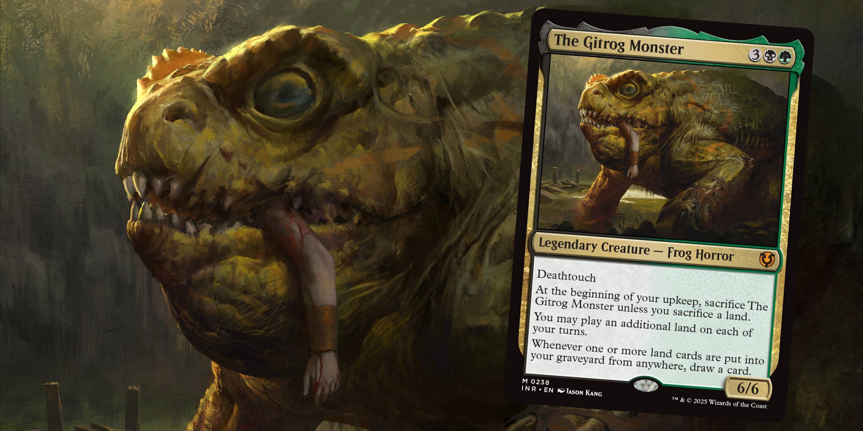 MTG The Gitrog Monster art with the card next to it.