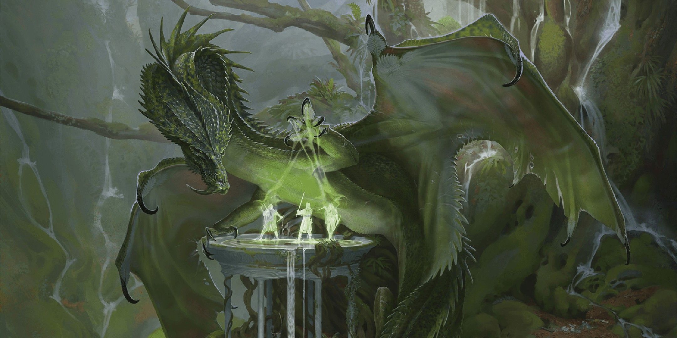 Dungeons & Dragons image showing an ancient green dragon.