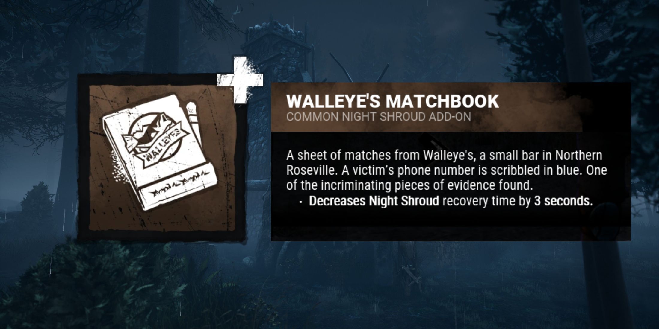 Ghost Face DBD Walleye's Matchbook Add on