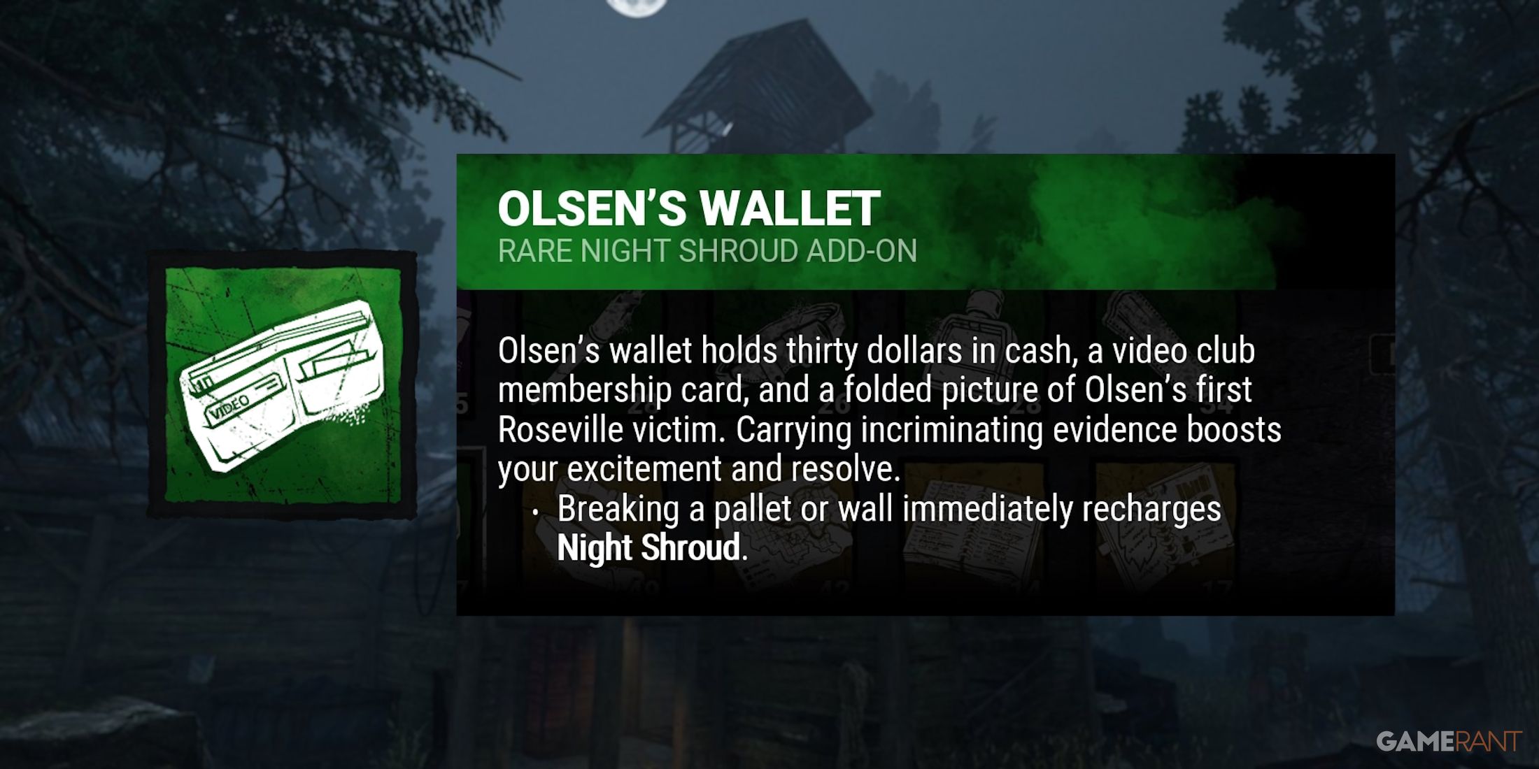 dead by daylight the ghost face olsen's wallet addon