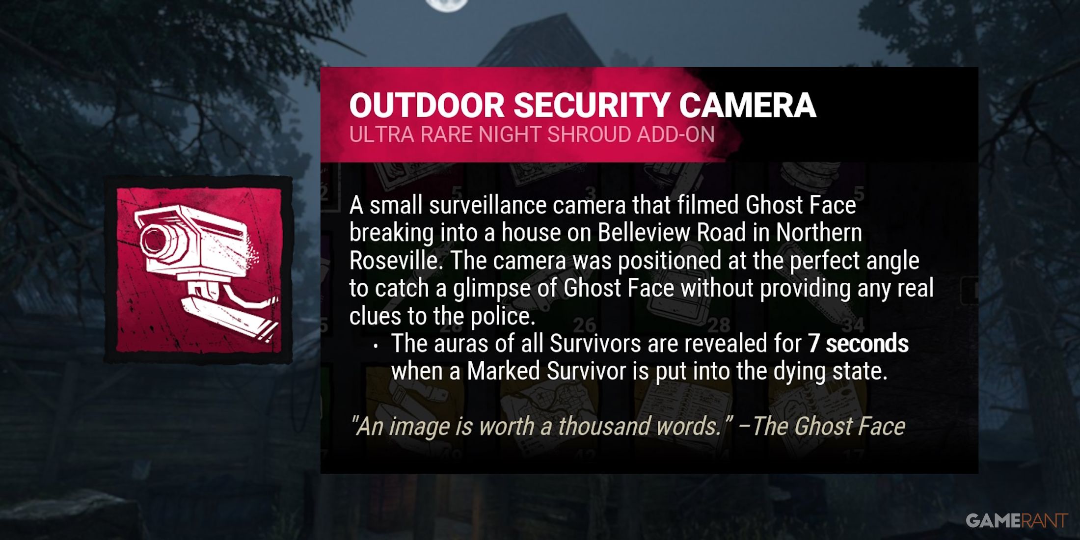 dead by daylight the ghost face outdoor security camera addon