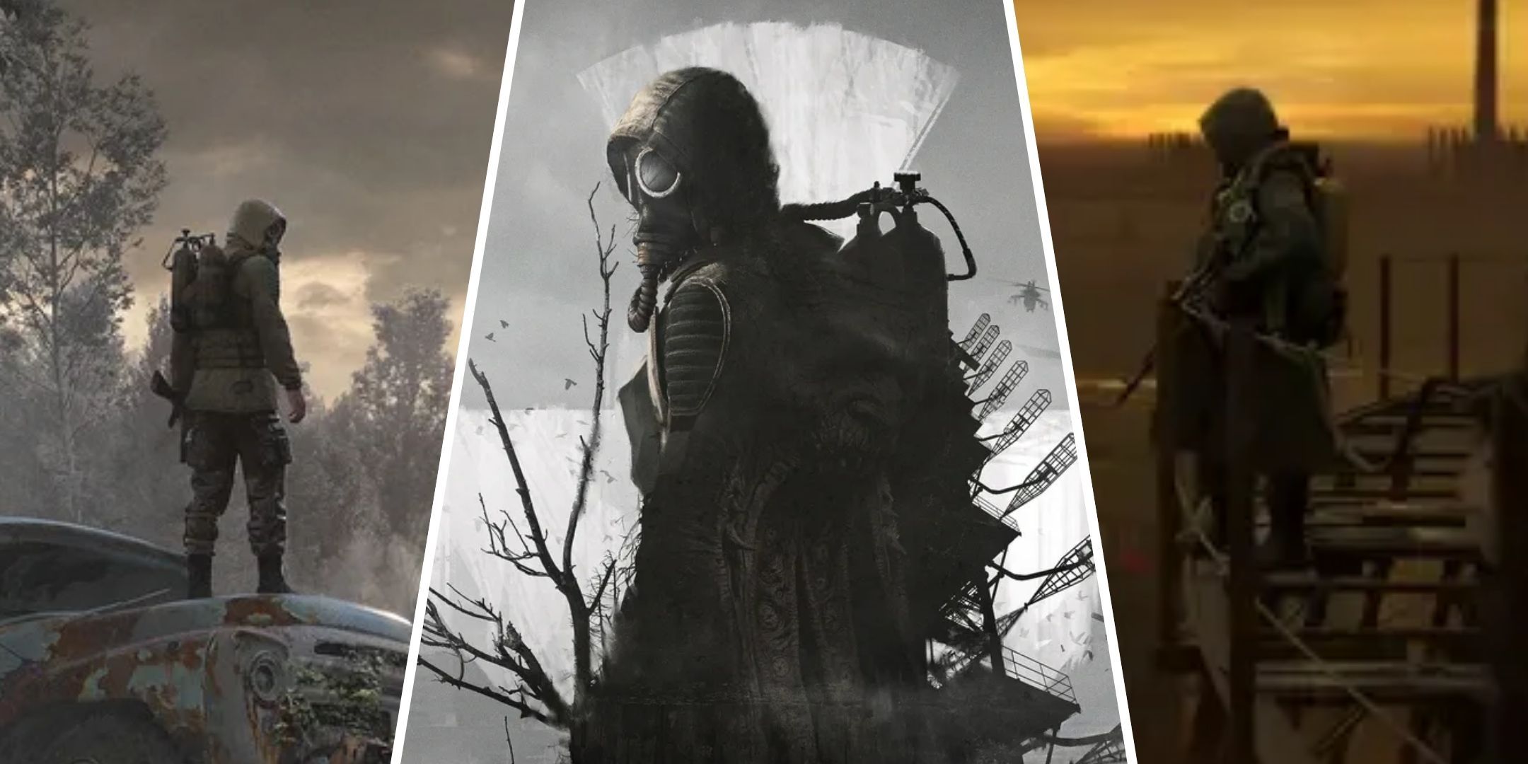 Split image of stalkers from Stalker 2: Heart Of Chornobyl.