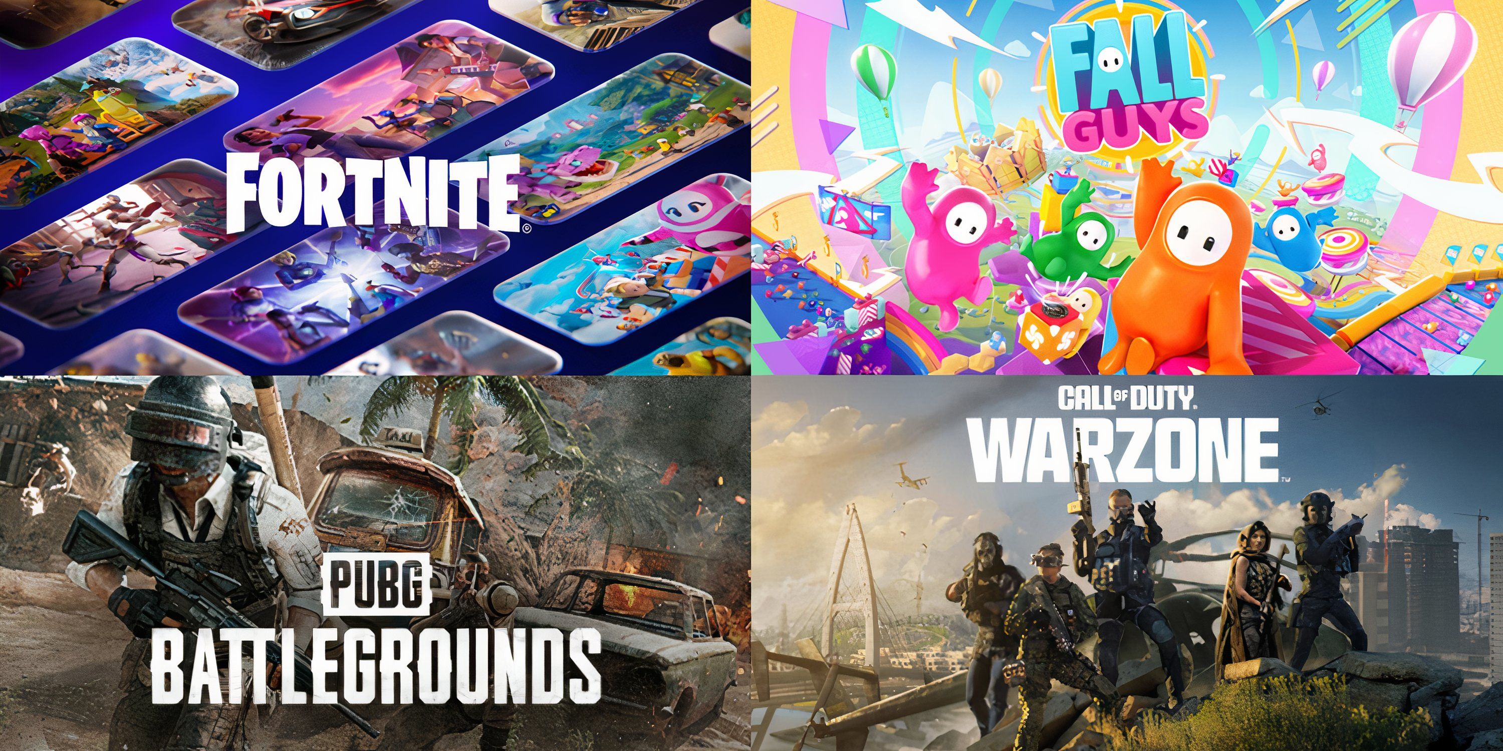 A collage of some Battle Royale games