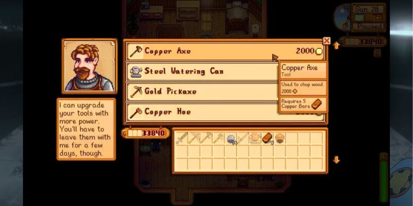 Stardew Valley Upgrading Tools