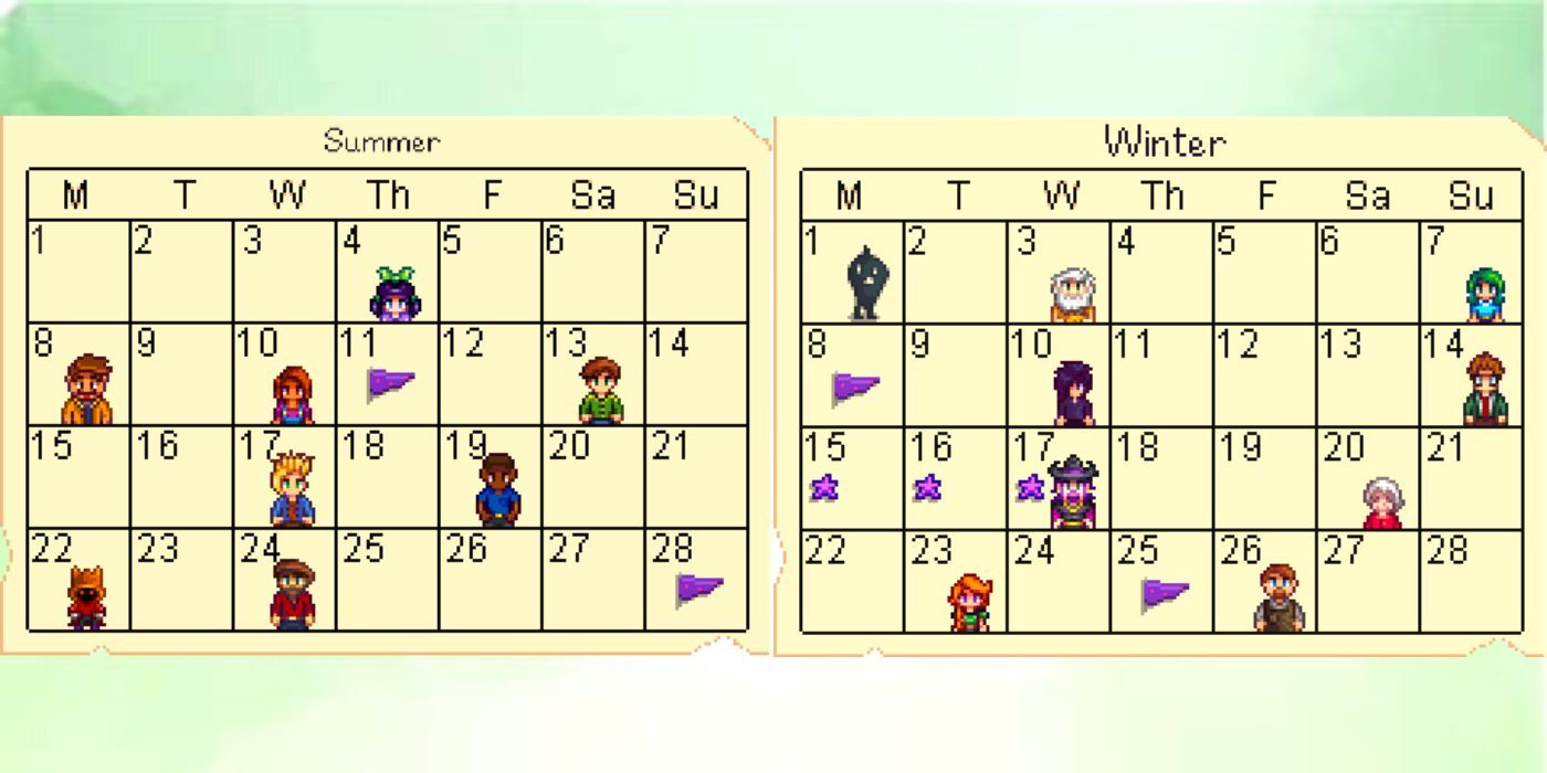 Stardew Valley Calendar