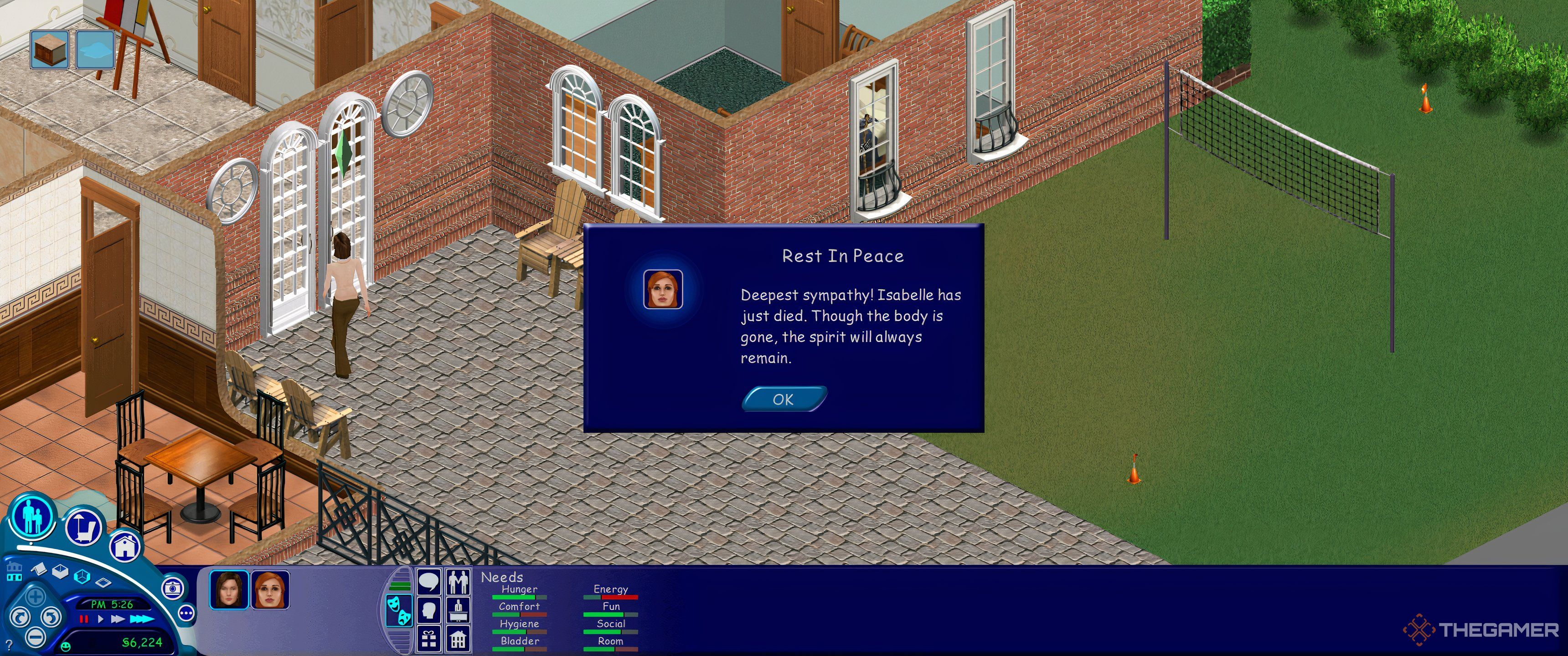 Rest in peace dialogue for a Sim who died of guinea pig disease.