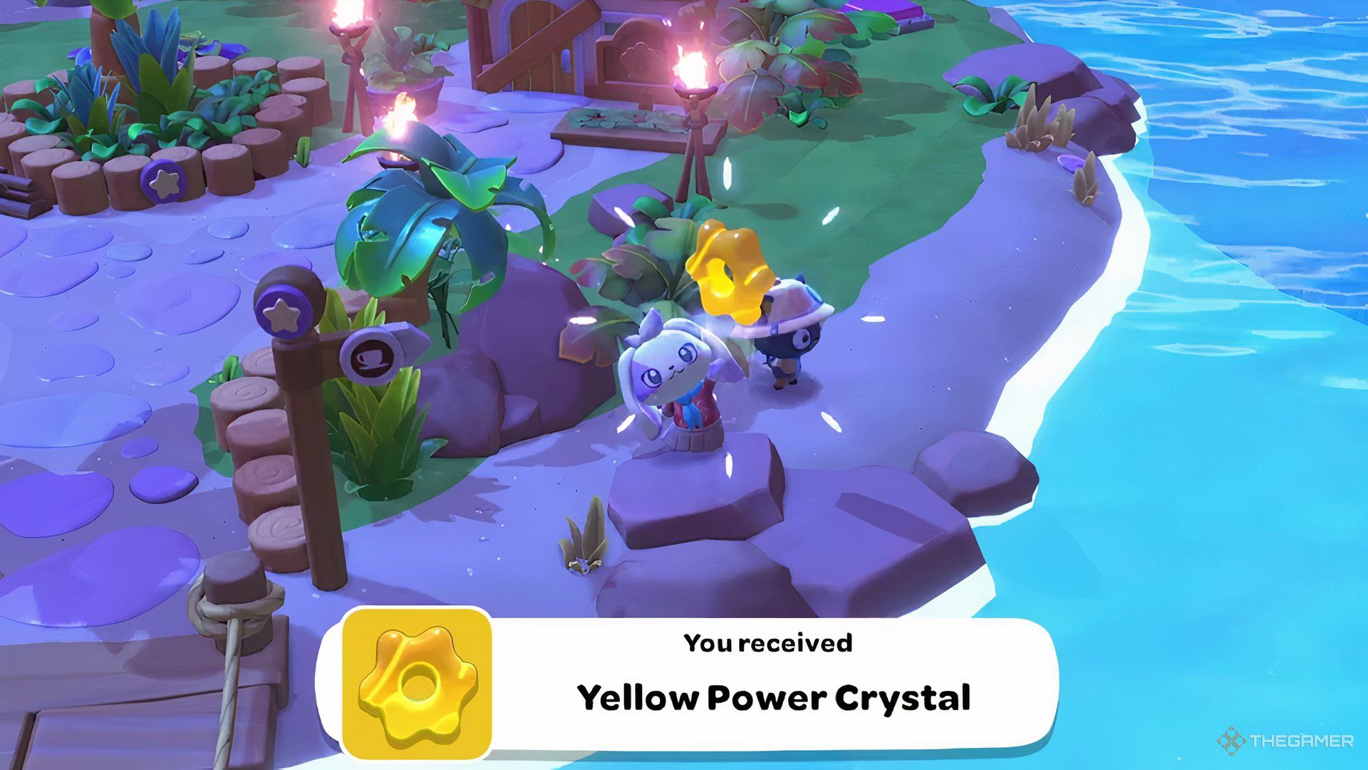 The Yellow Power Crystal has been picked by the player in Hello Kitty Island Adventure.