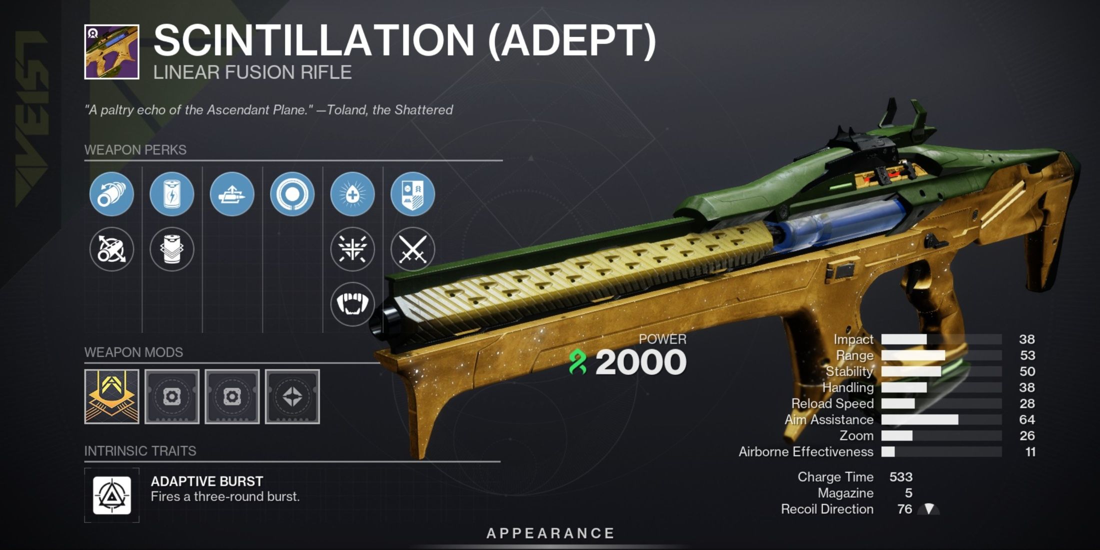 Destiny 2 Scintillation