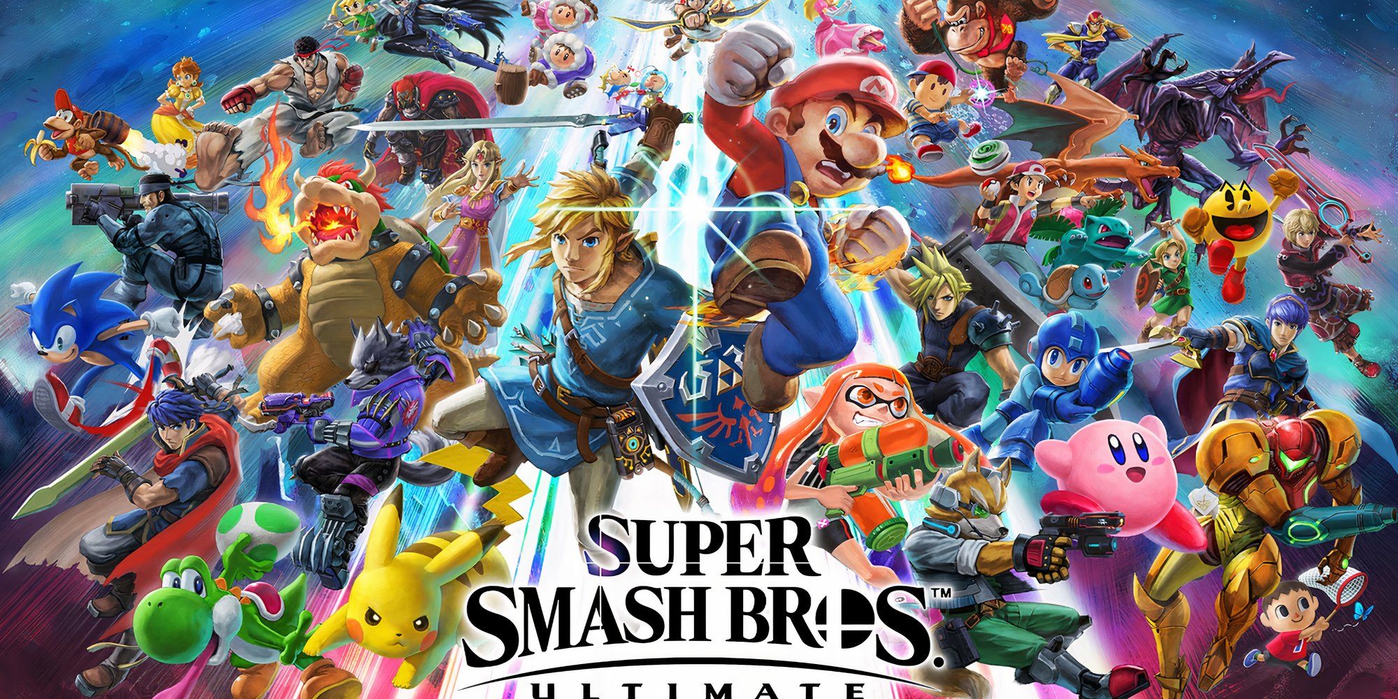 Promo art featuring characters in Super Smash Bros. Ultimate