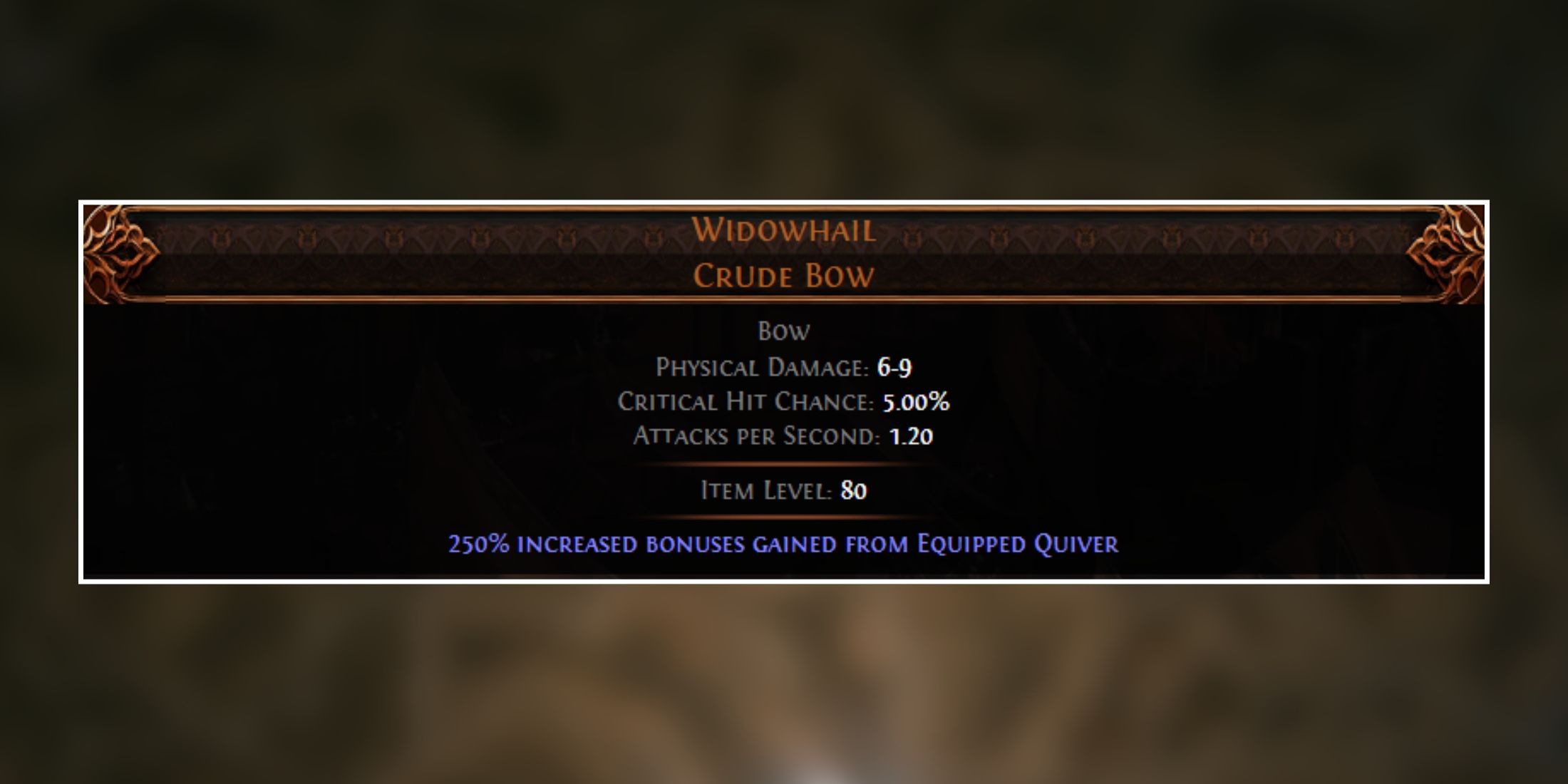 250% widowhail in path of exile 2