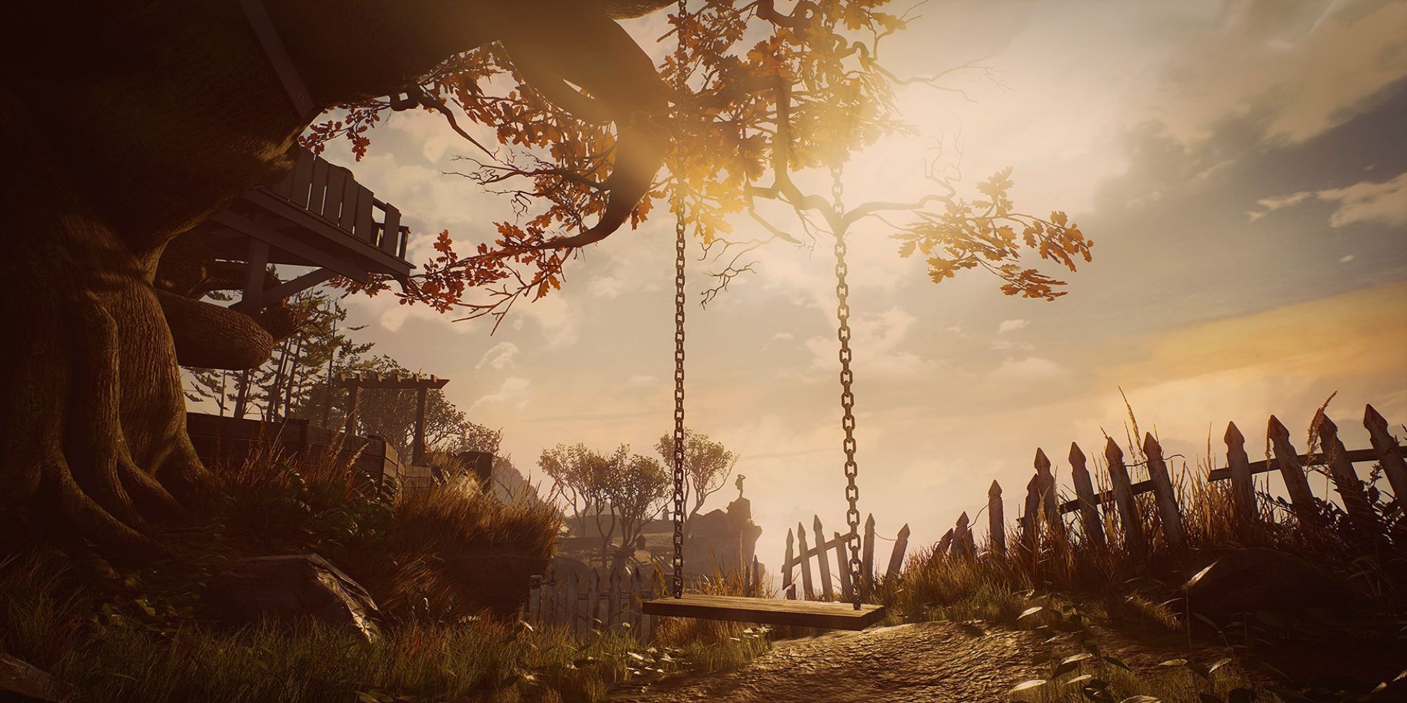 An empty swing belonging to one of the Finch family in What Remains Of Edith Finch.