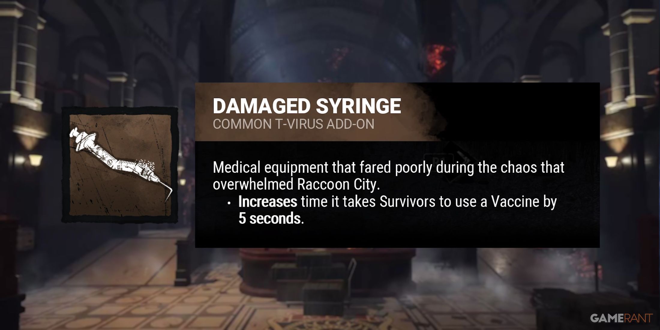 dead by daylight the nemesis damaged syringe addon