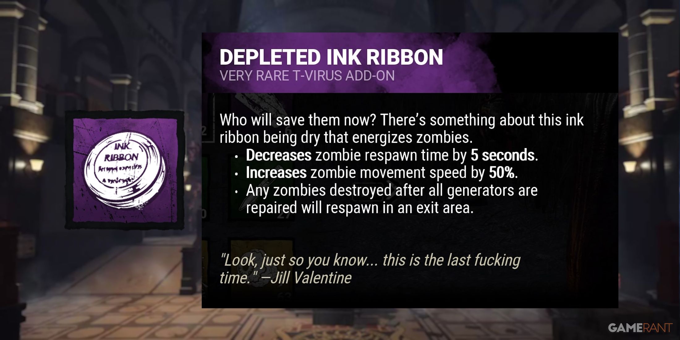 dead by daylight the nemesis depleted ink ribbon addon