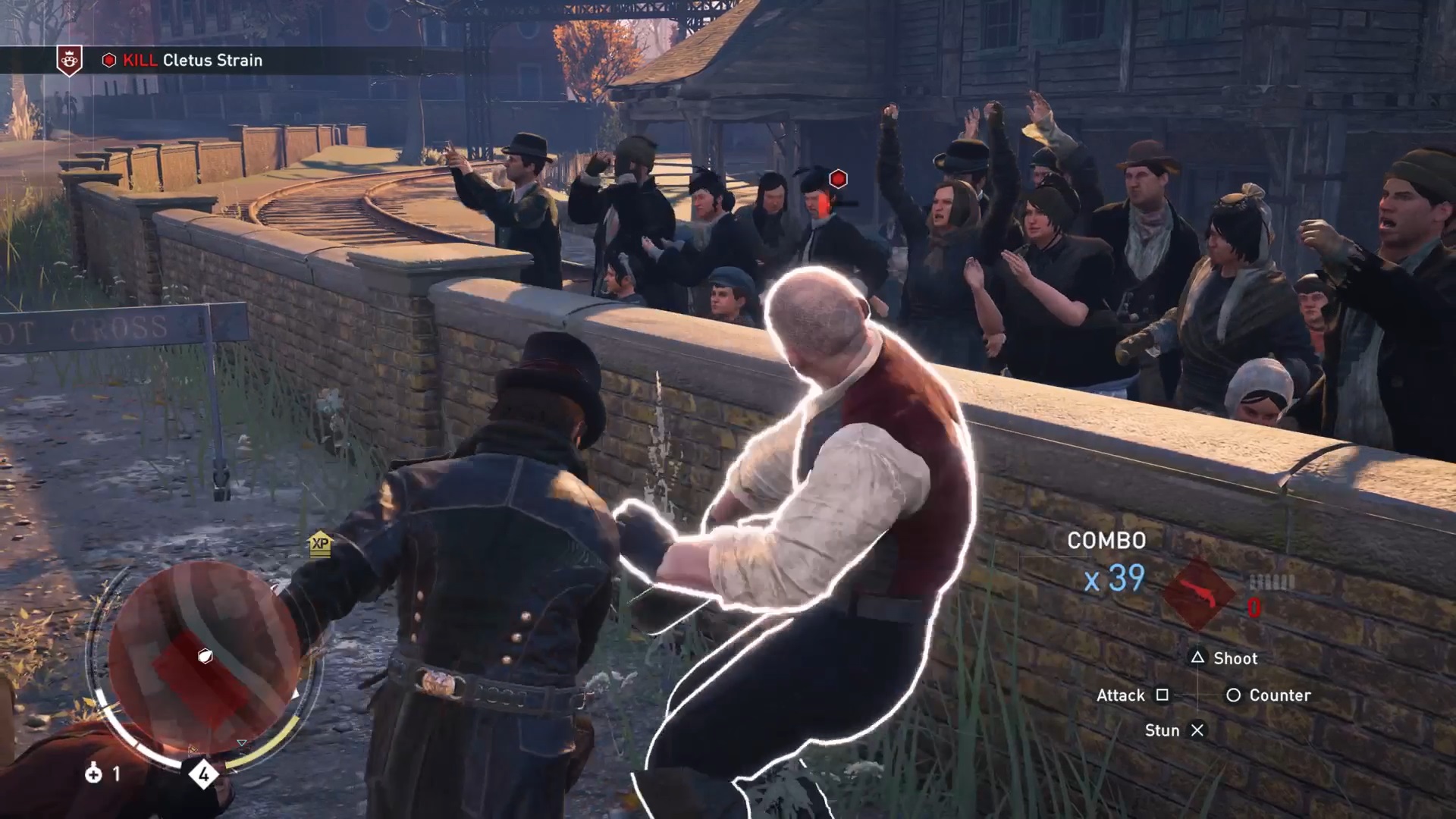 Assassin's Creed Syndicate screenshot of Jacob fighting a Blighter