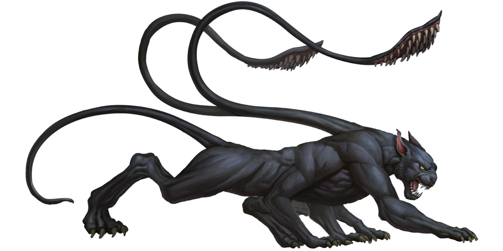 An art piece depicting a displacer beast from Dungeons & Dragons.