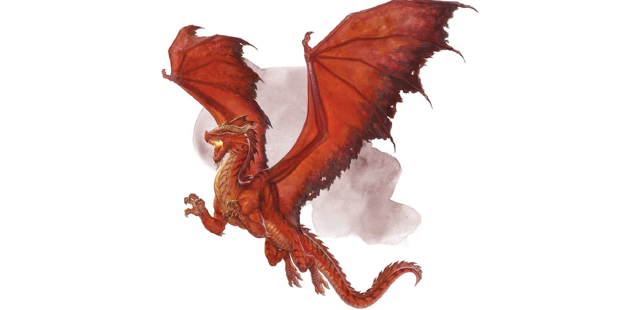 Dungeons & Dragons art of a red dragon in flight.