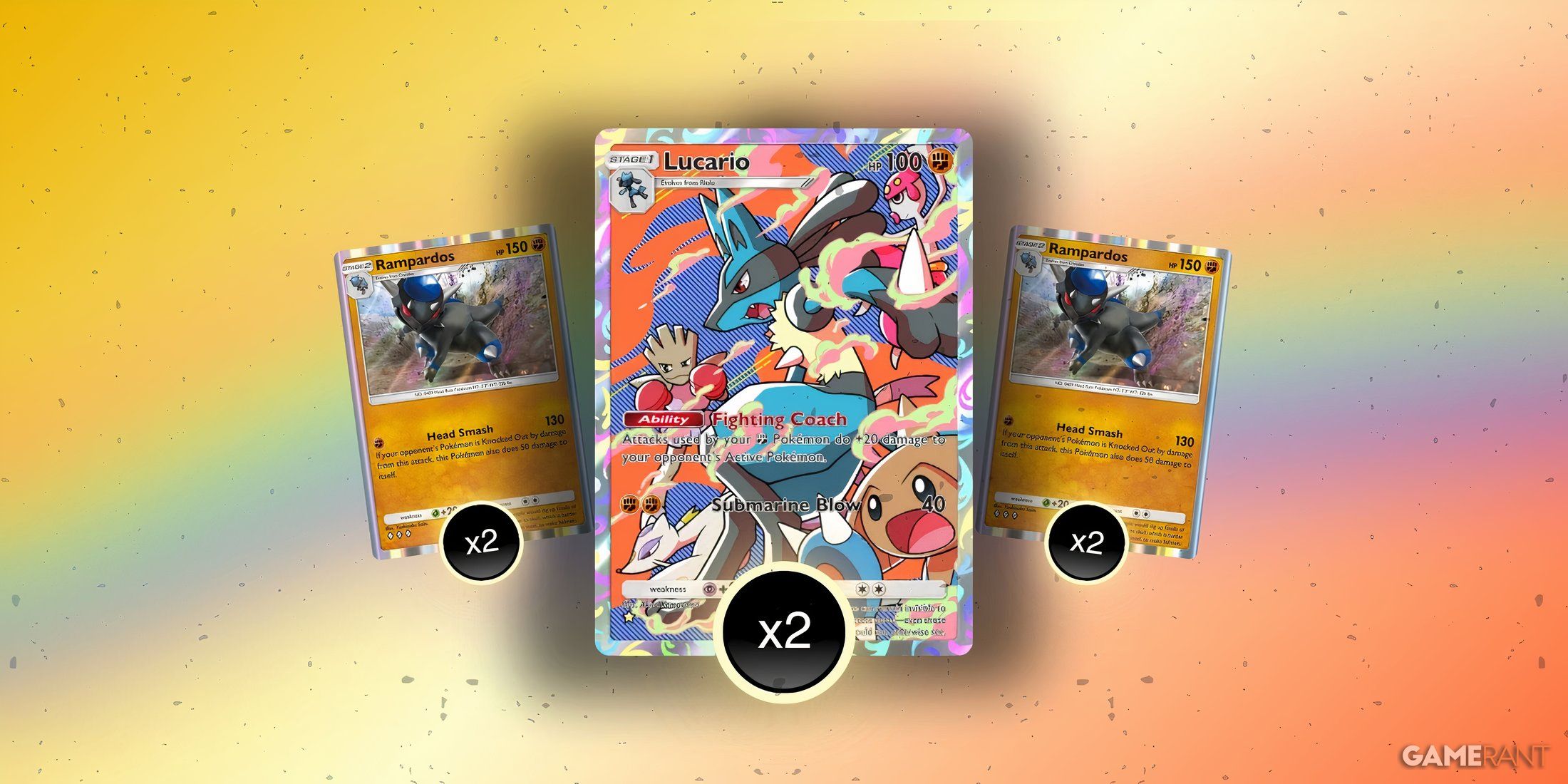 lucario and rampardos deck in pokemon pocket.