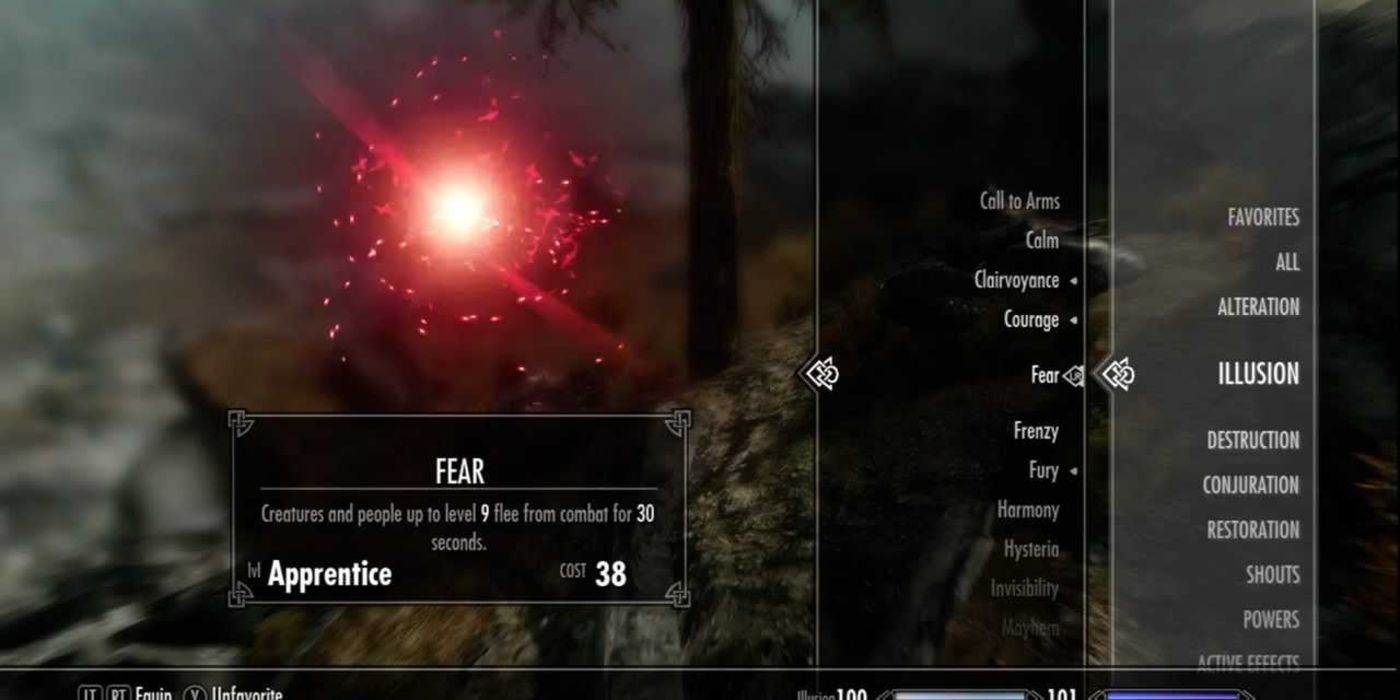 Skyrim Fear spell description