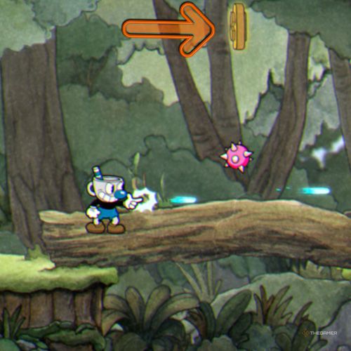 Mugmen finds the third coin inside the Forest Follies level in Cuphead