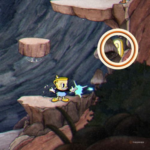 Ms Chalice finds the second coin inside the Treetop Trouble level in Cuphead