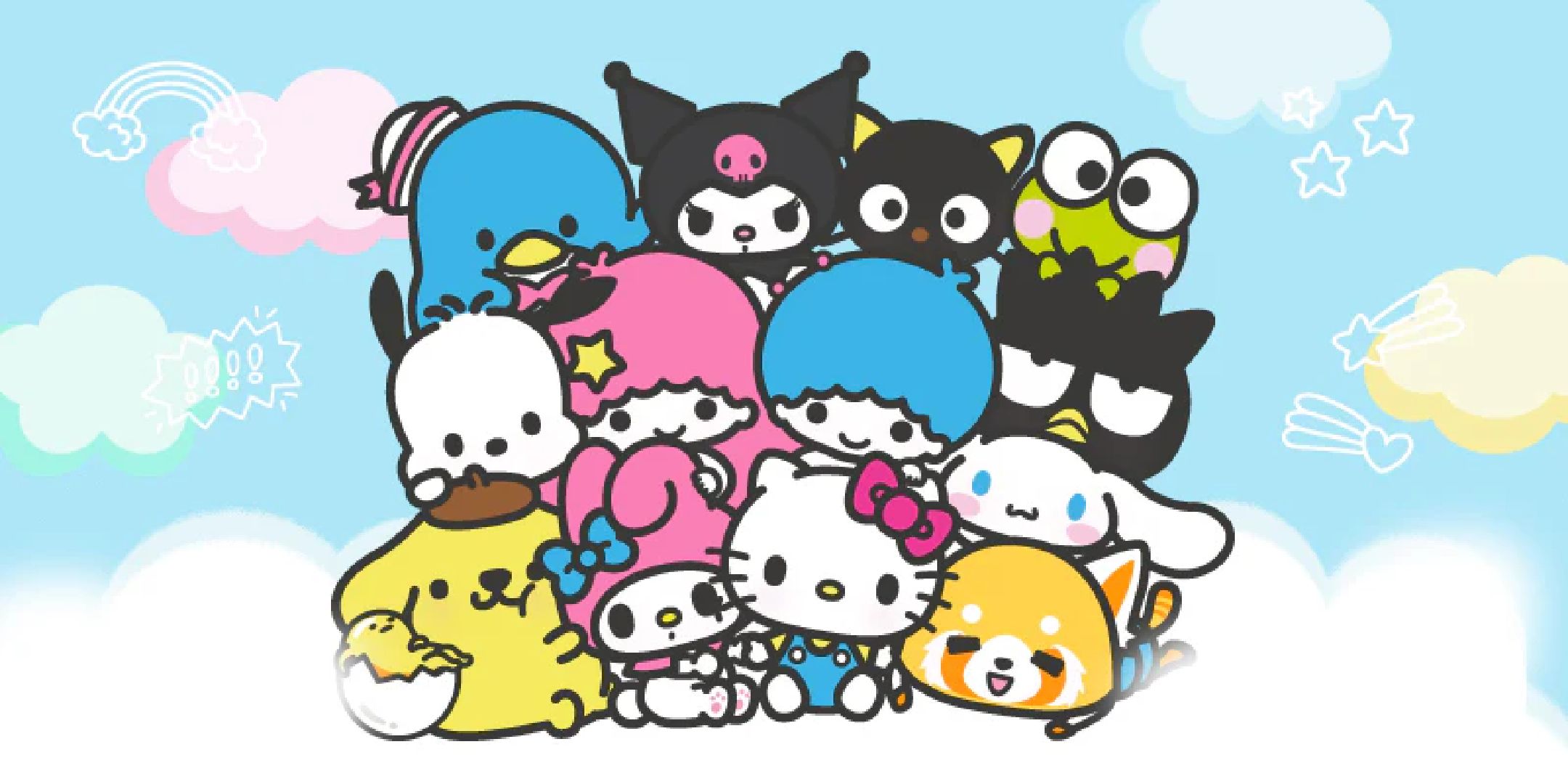 Several popular sanrio characters gathered together.