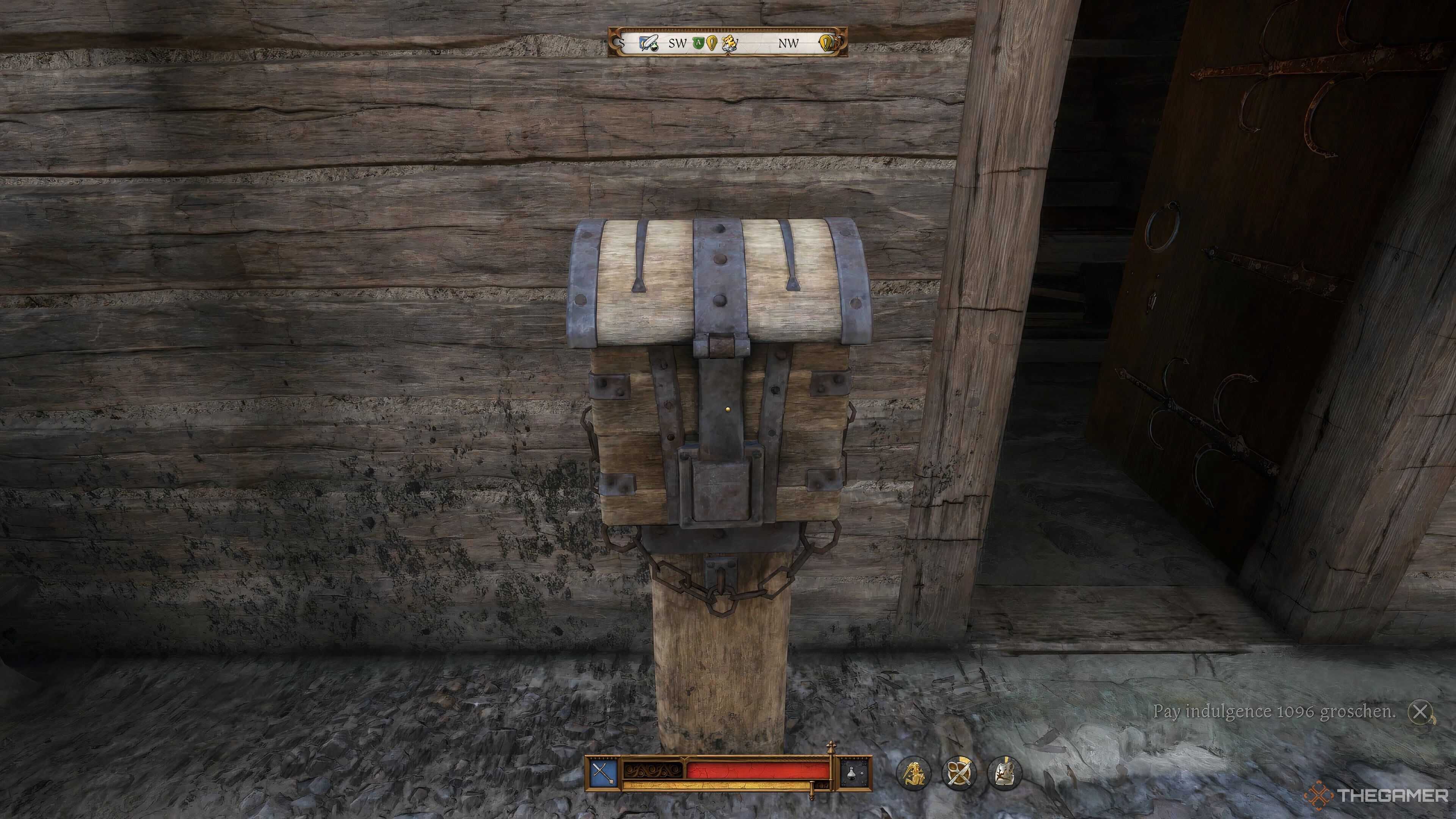 An Indulgence Chest outside a room in Kingdom Come: Deliverance 2.