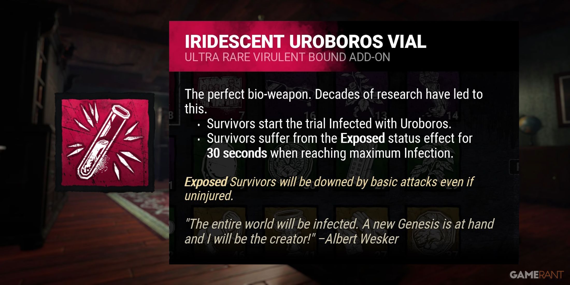 dead by daylight the mastermind iridescent uroboros vial addon