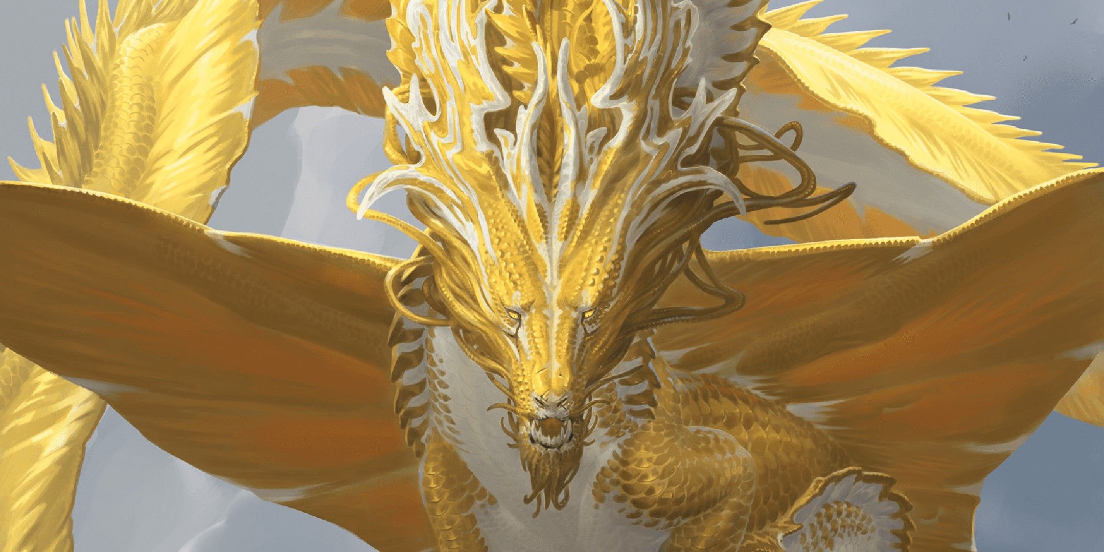 Dungeons & Dragons image showing an ancient gold dragon.