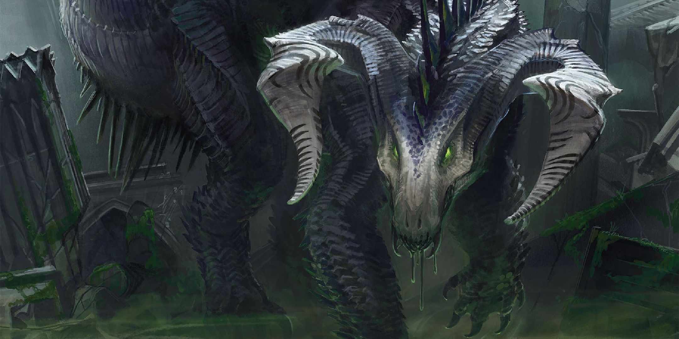 Dungeons & Dragons image showing an ancient black dragon.