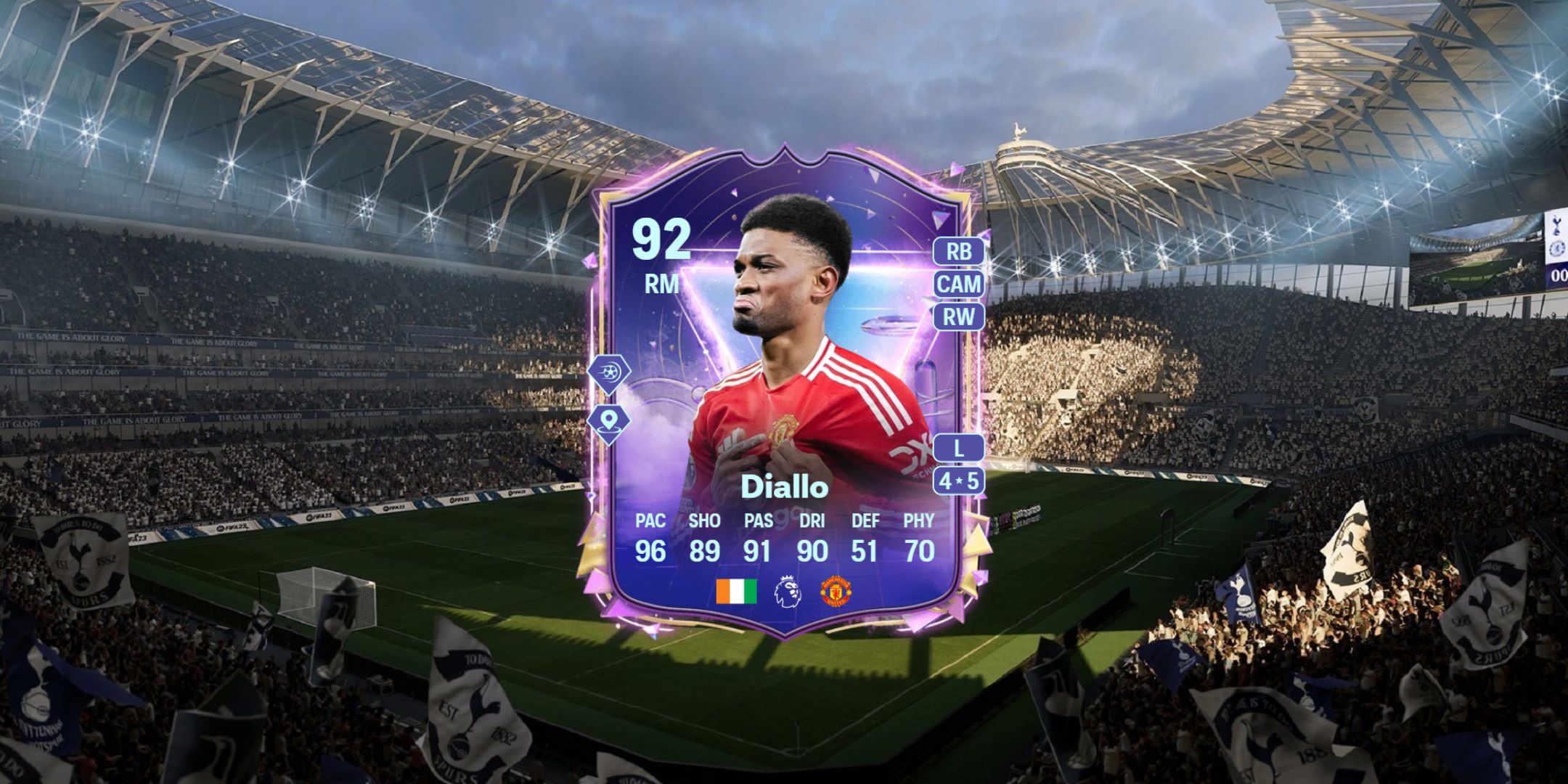 Amad Diallo's card in EA Sports FC 25.