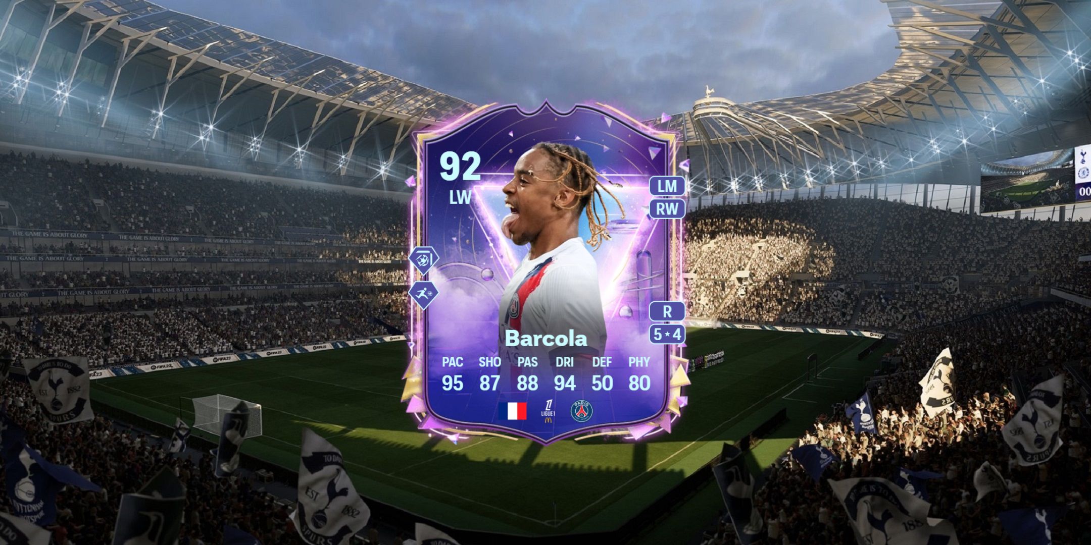 Bradly Barcola's card in EA Sports FC 25.