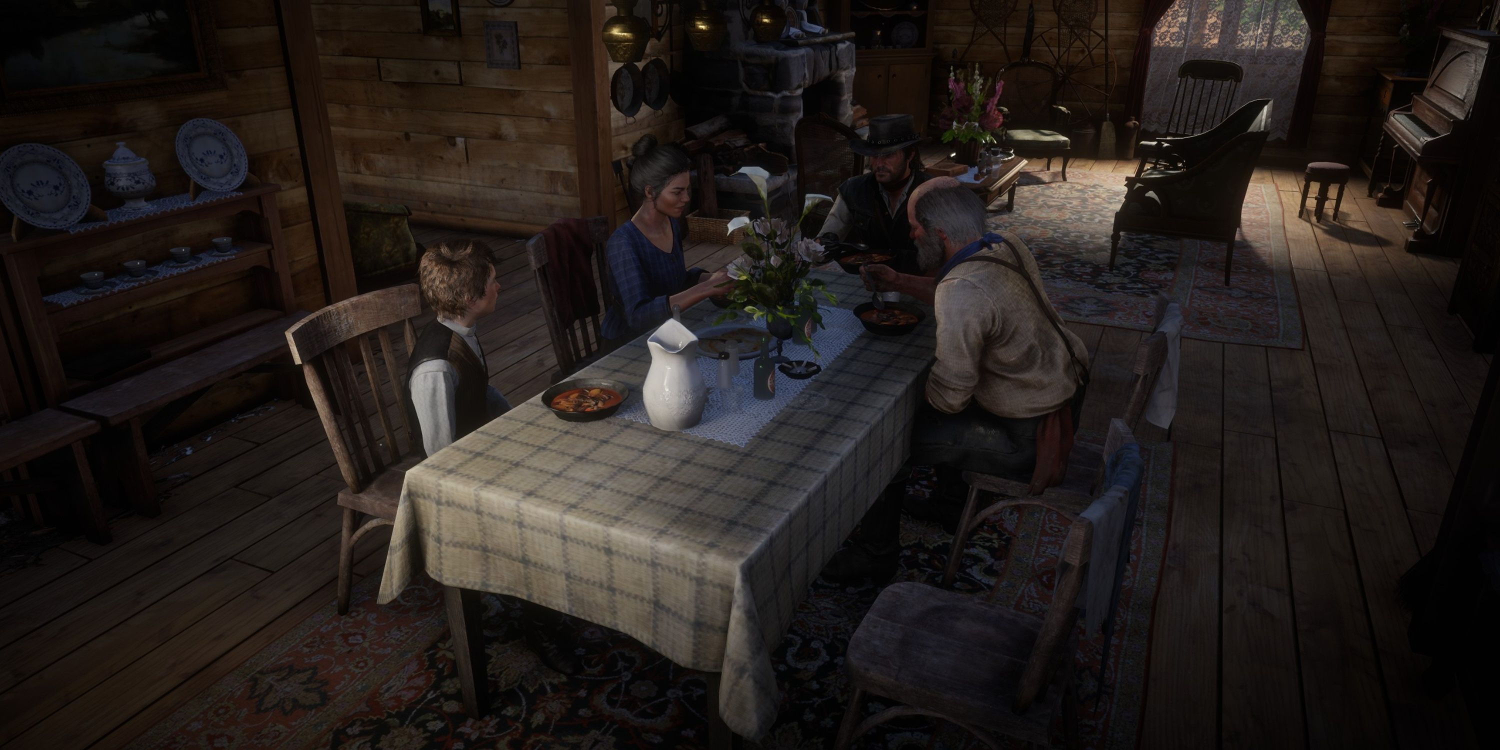 the marstons sit for dinner