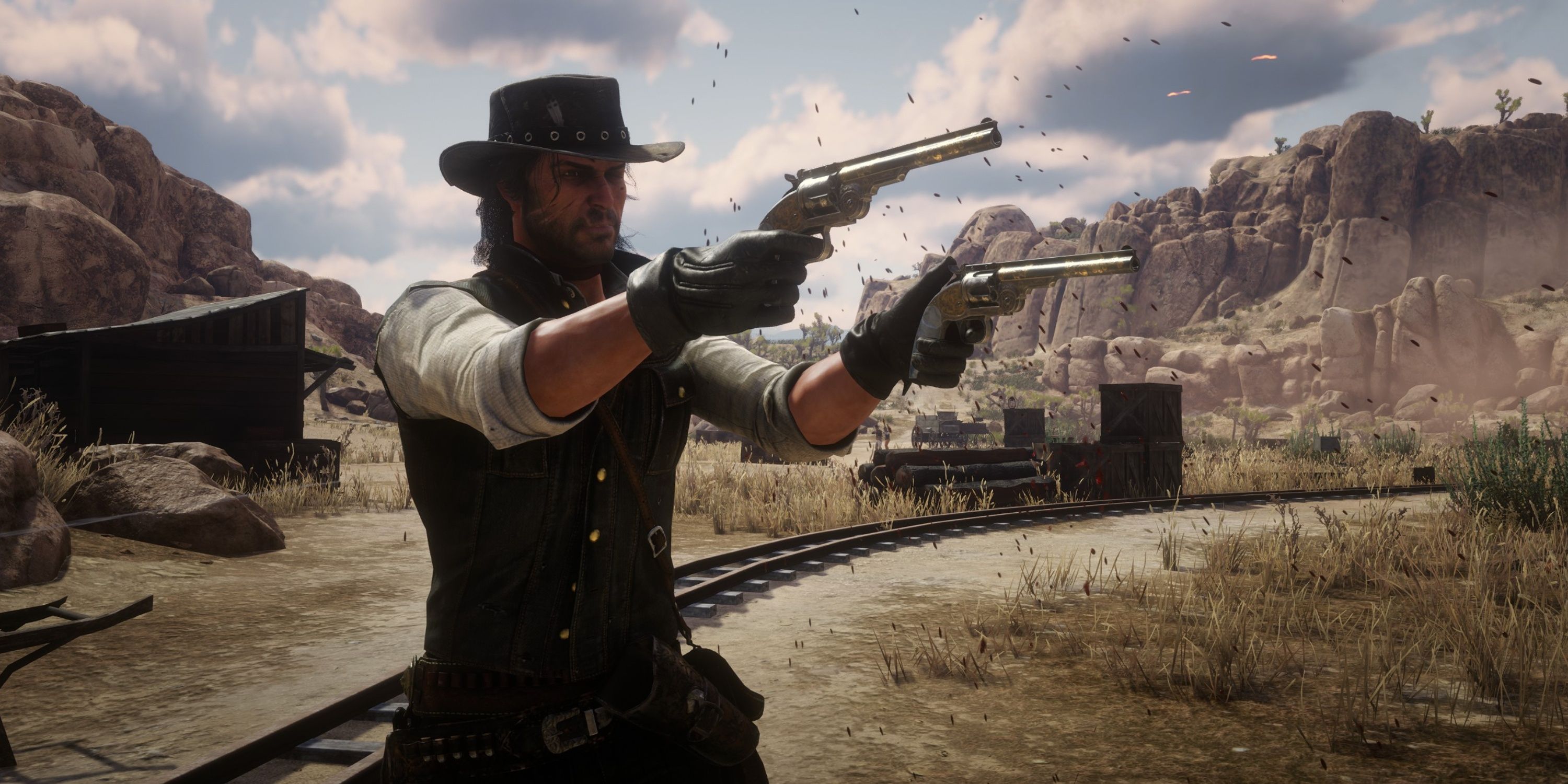 john marston with dual-wield revolvers