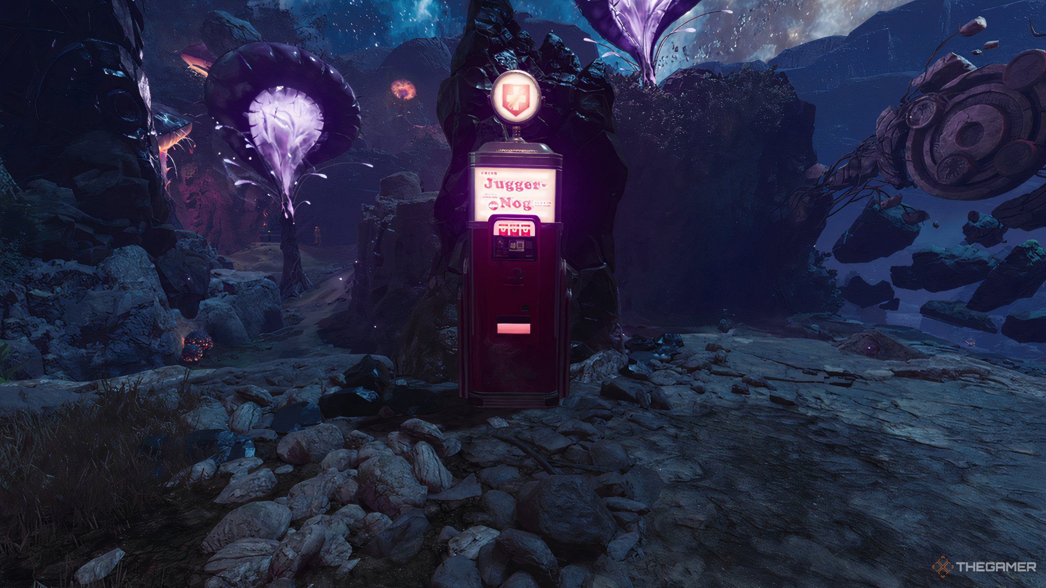 The Juggernog perk machine in The Tomb in Call of Duty Black Ops 6.